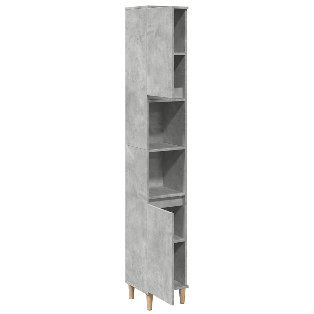 Baderomsskap Betonggrå 30X30X190 Cm Konstruert Tre