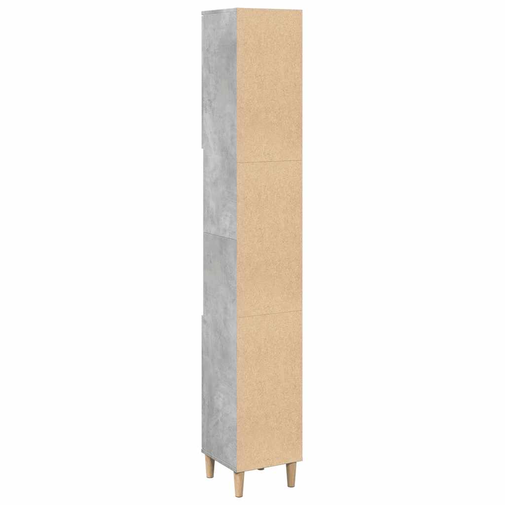 Baderomsskap Betonggrå 30X30X190 Cm Konstruert Tre