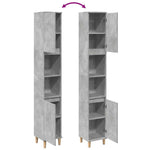 Baderomsskap Betonggrå 30X30X190 Cm Konstruert Tre