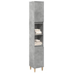 Baderomsskap Betonggrå 30X30X190 Cm Konstruert Tre