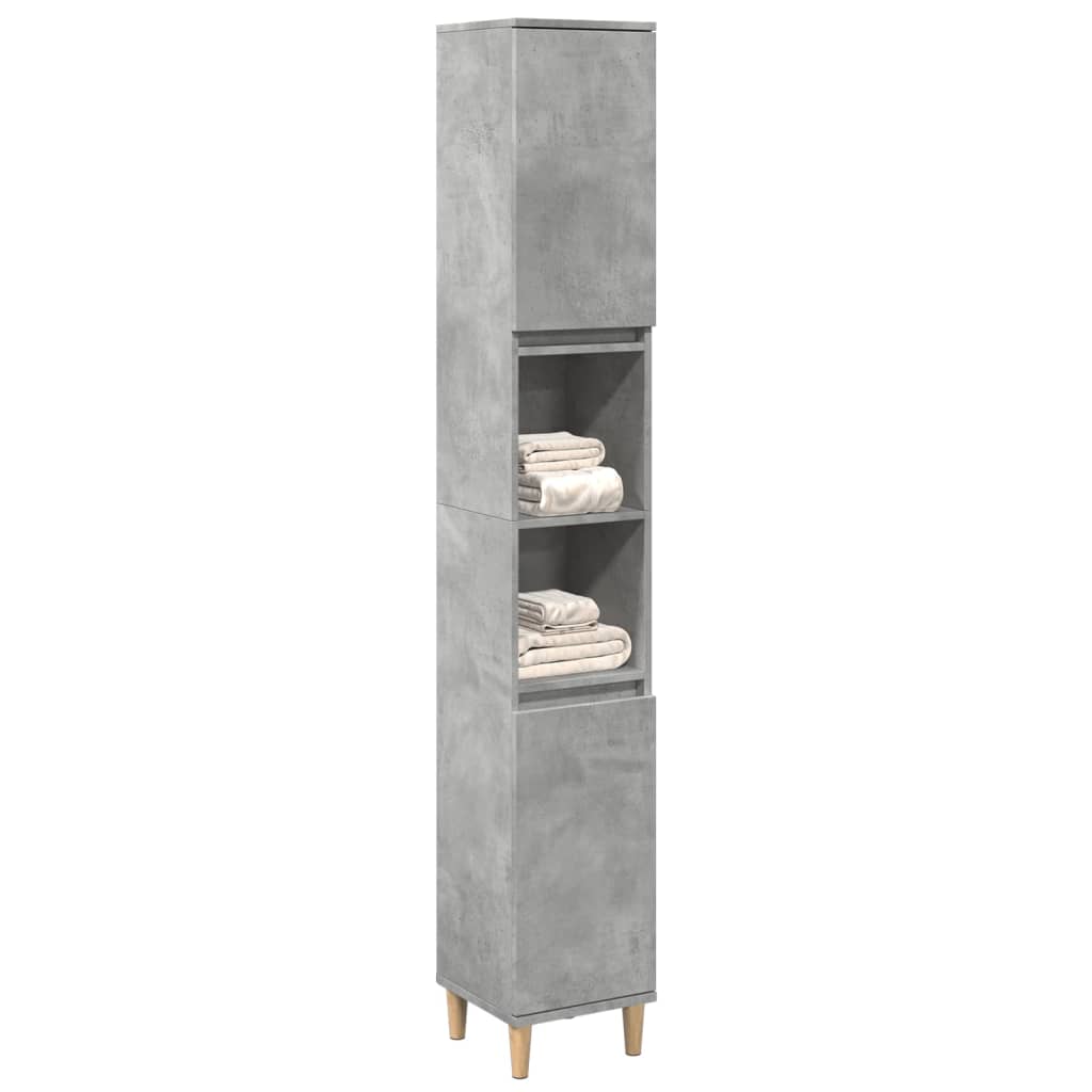 Baderomsskap Betonggrå 30X30X190 Cm Konstruert Tre