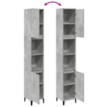 Baderomsskap Betonggrå 30X30X190 Cm Konstruert Tre