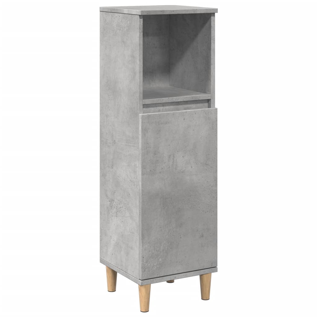 Baderomsskap Betonggrå 30X30X100 Cm Konstruert Tre