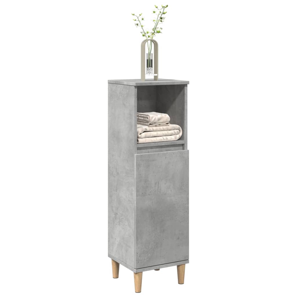 Baderomsskap Betonggrå 30X30X100 Cm Konstruert Tre