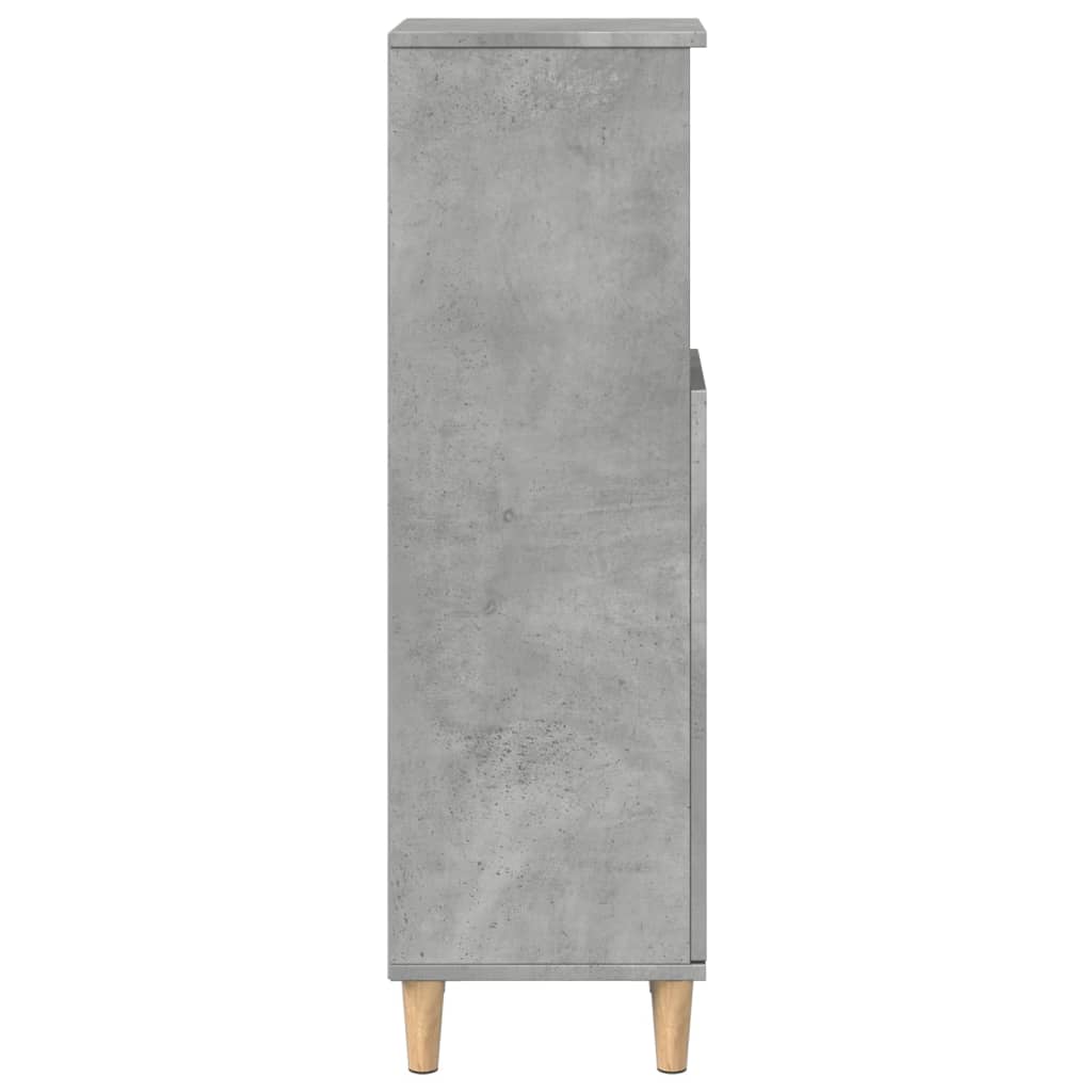 Baderomsskap Betonggrå 30X30X100 Cm Konstruert Tre