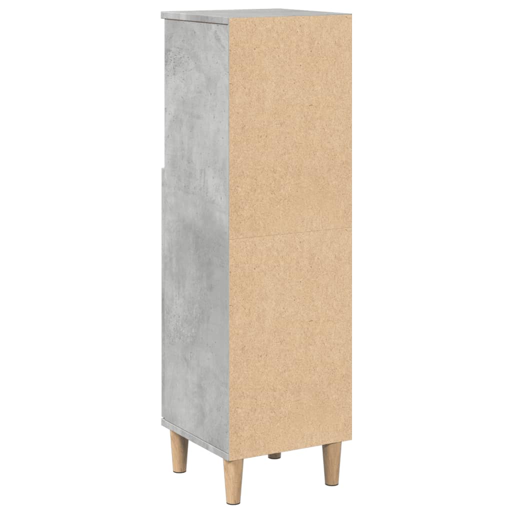 Baderomsskap Betonggrå 30X30X100 Cm Konstruert Tre