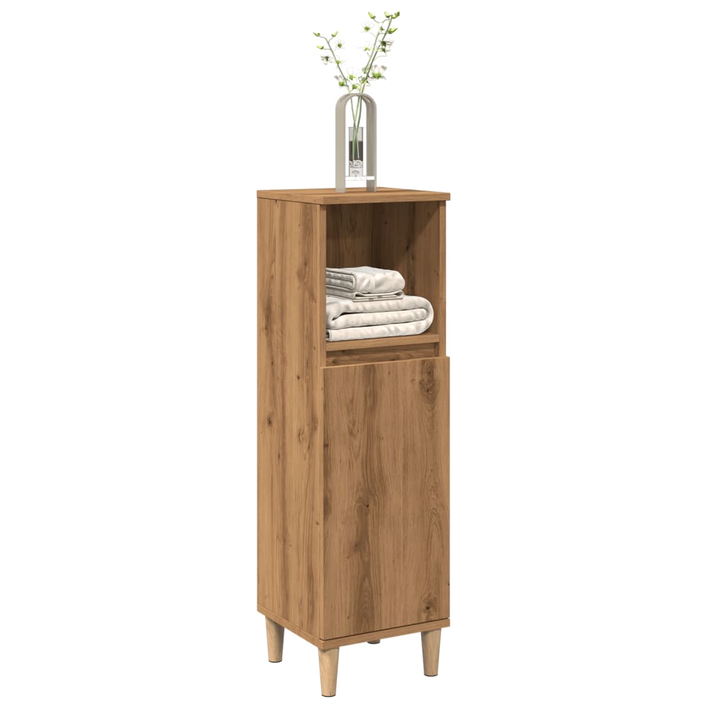 Baderomsskap Artisan Eik 30X30X100 Cm Konstruert Tre