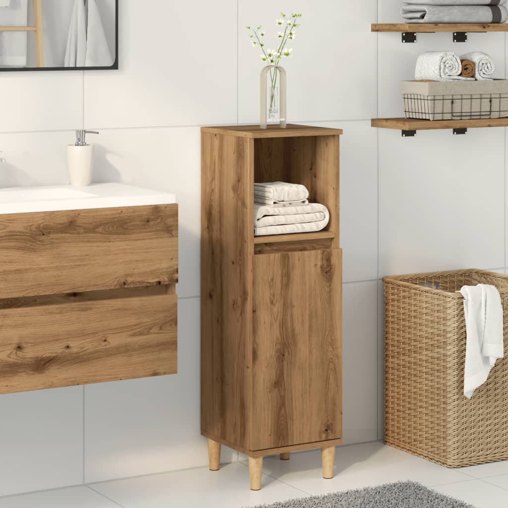 Baderomsskap Artisan Eik 30X30X100 Cm Konstruert Tre