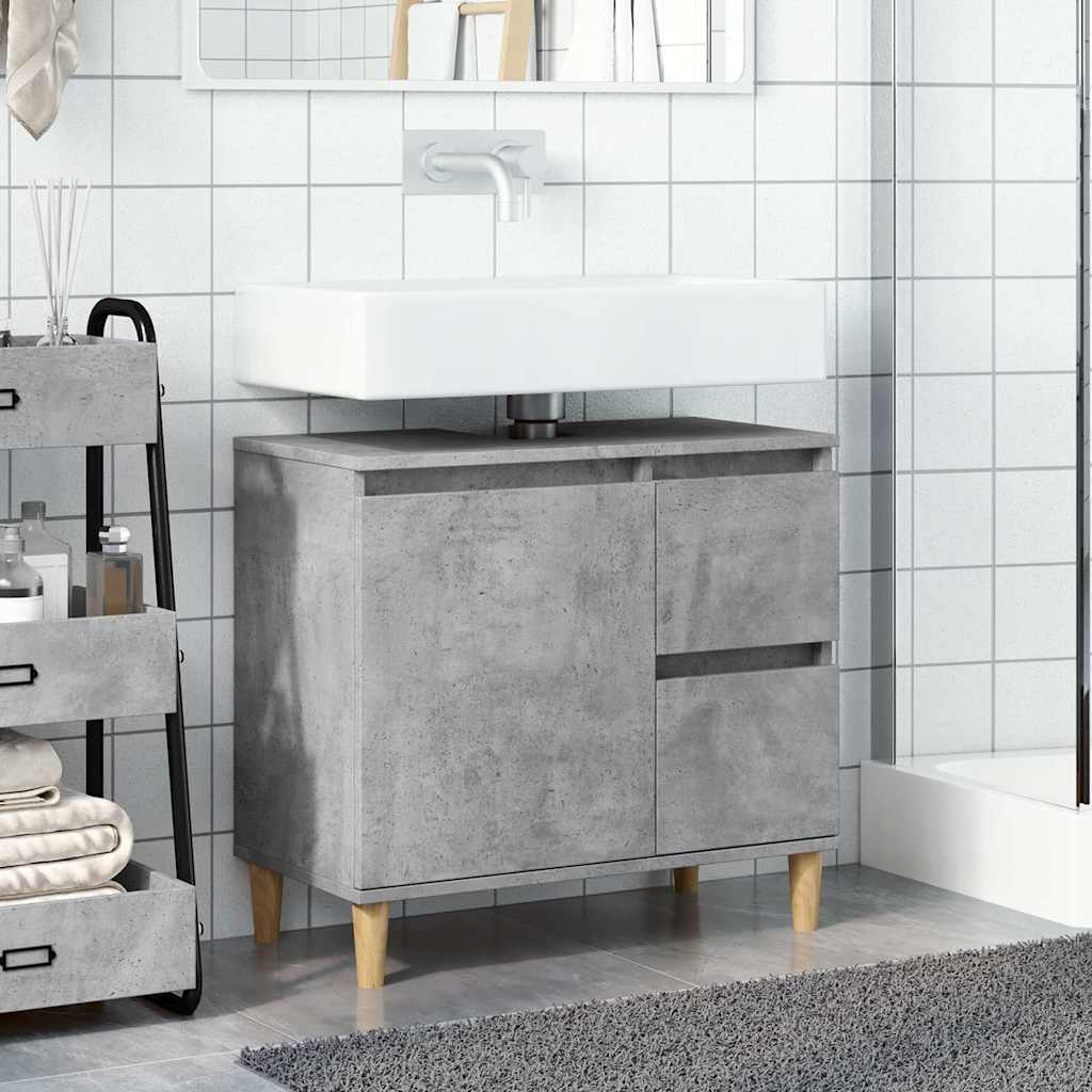 Servantskap Betonggrå 65X33X60 Cm Konstruert Tre