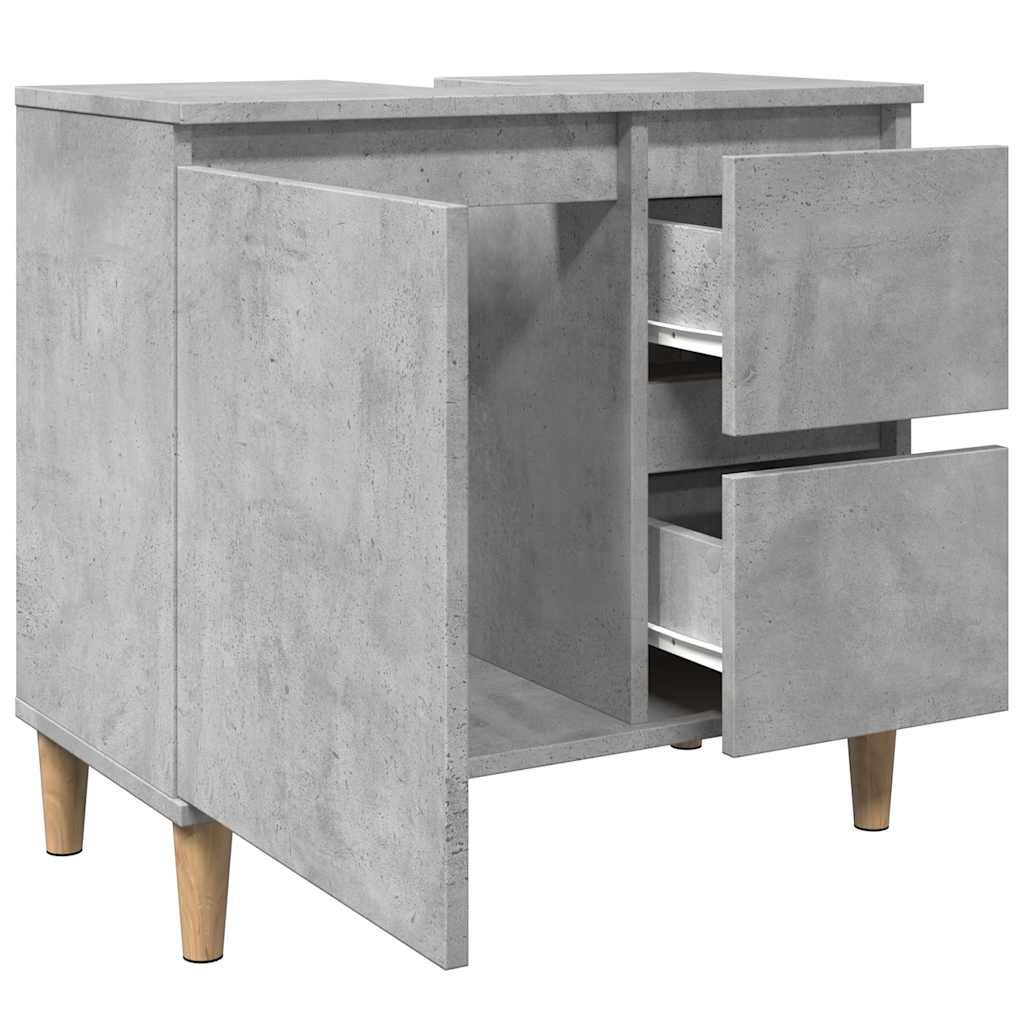 Servantskap Betonggrå 65X33X60 Cm Konstruert Tre