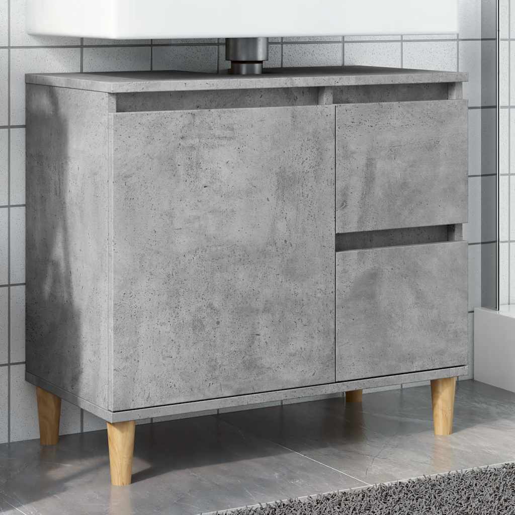Servantskap Betonggrå 65X33X60 Cm Konstruert Tre