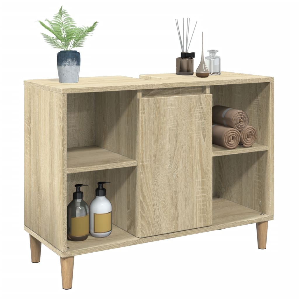 Baderomsskap Høyglans Hvit 80X33X60 Cm Konstruert Tre