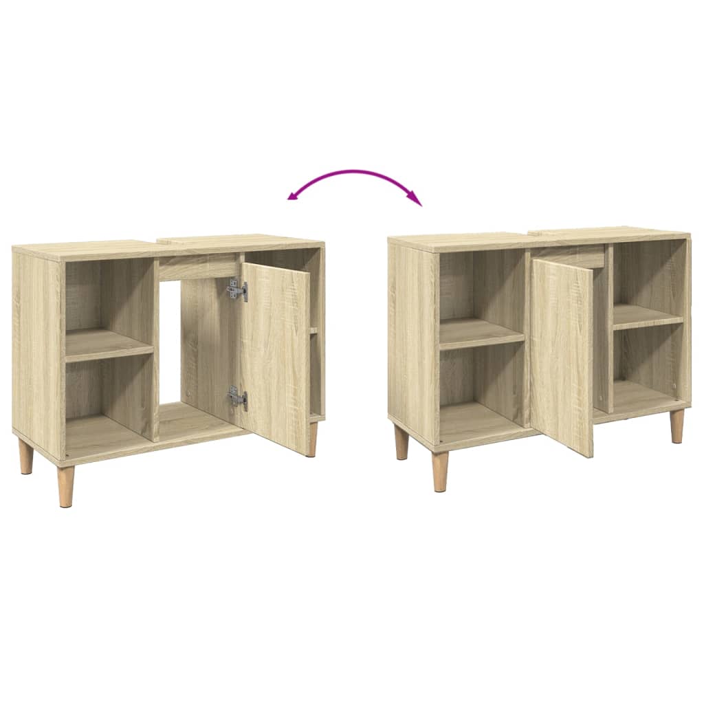 Baderomsskap Høyglans Hvit 80X33X60 Cm Konstruert Tre