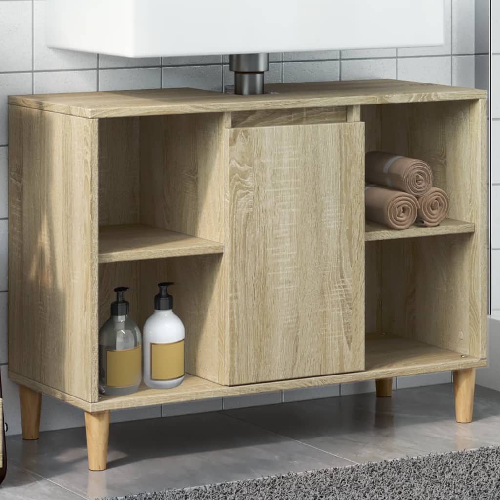 Baderomsskap Høyglans Hvit 80X33X60 Cm Konstruert Tre