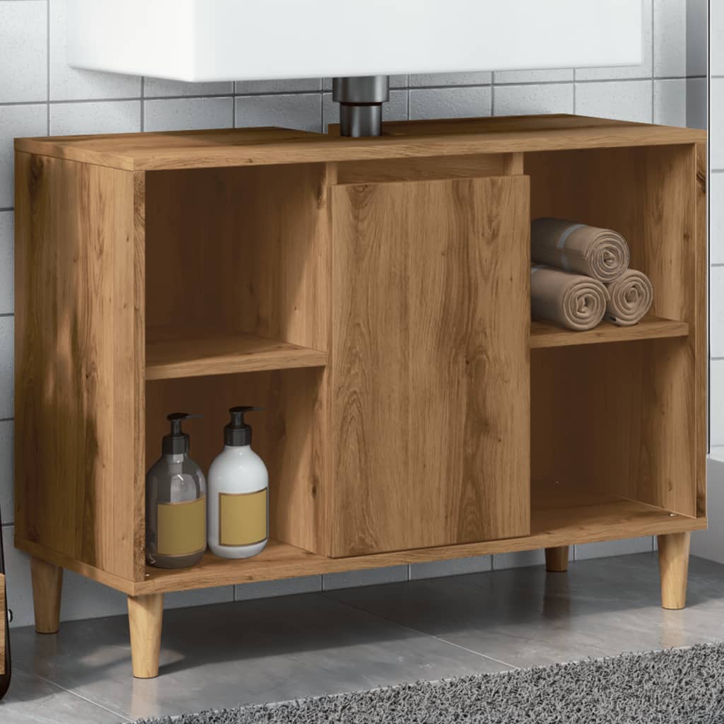 Baderomsskap Artisan Eik 80X33X60 Cm Konstruert Tre