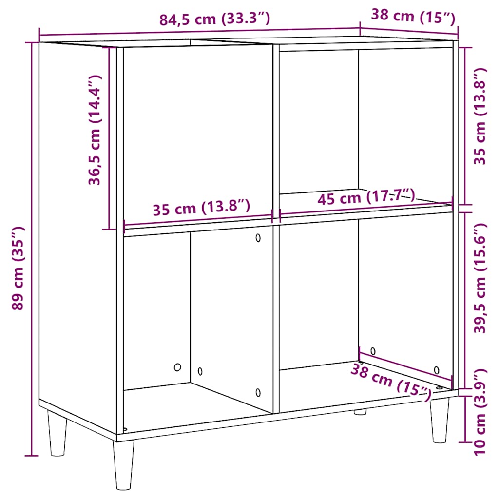 Plateskap Artisan Eik 84,5X38X89 Cm Konstruert Tre