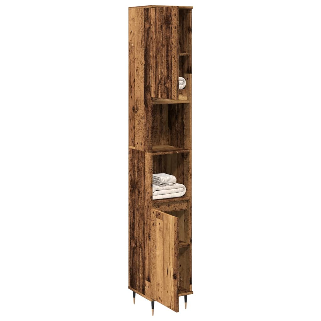 Baderomsskap Gammelt Tre 30X30X190 Cm Konstruert Tre