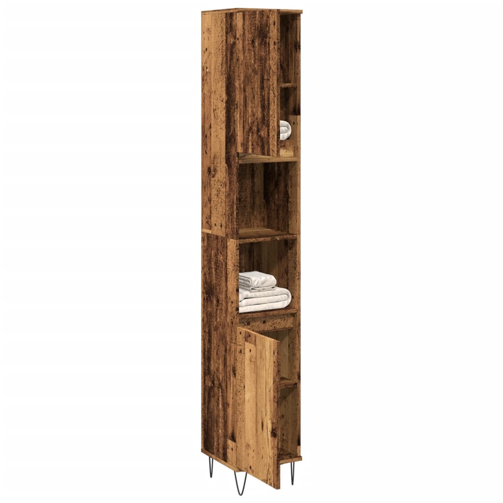 Baderomsskap Gammelt Tre 30X30X190 Cm Konstruert Tre
