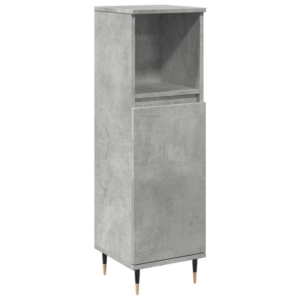Baderomsskap Betonggrå 30X30X100 Cm Konstruert Tre