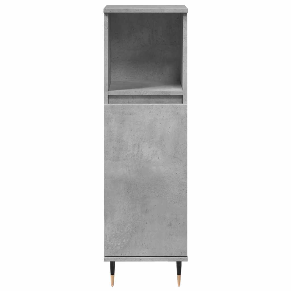 Baderomsskap Betonggrå 30X30X100 Cm Konstruert Tre