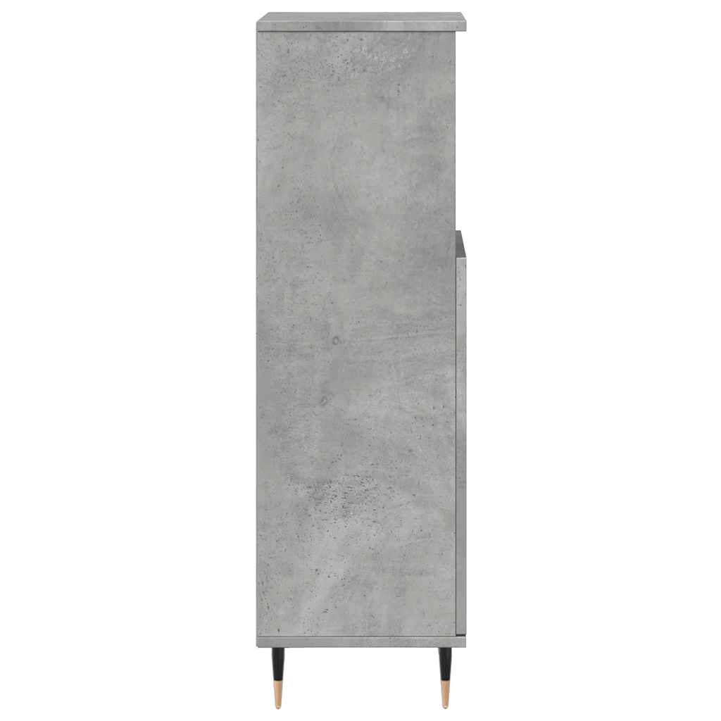 Baderomsskap Betonggrå 30X30X100 Cm Konstruert Tre