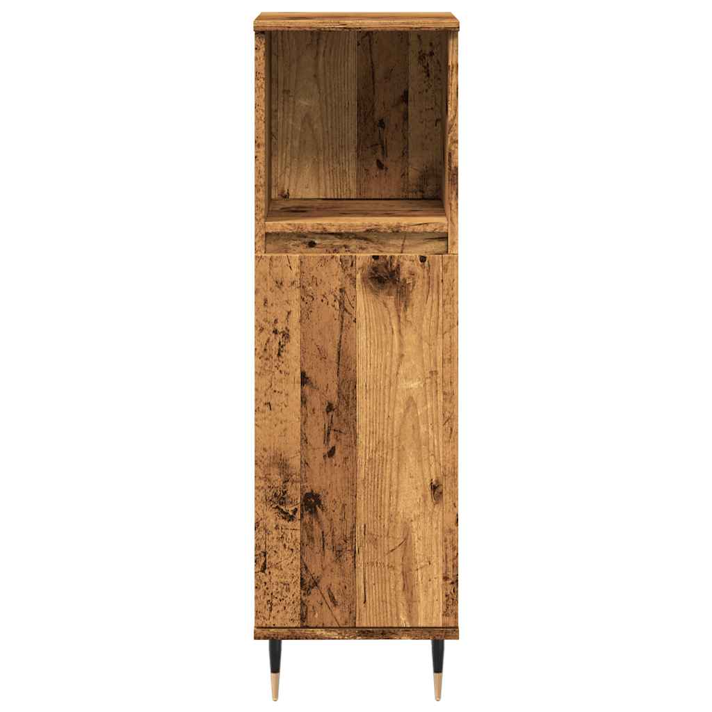 Baderomsskap Gammelt Tre 30X30X100 Cm Konstruert Tre