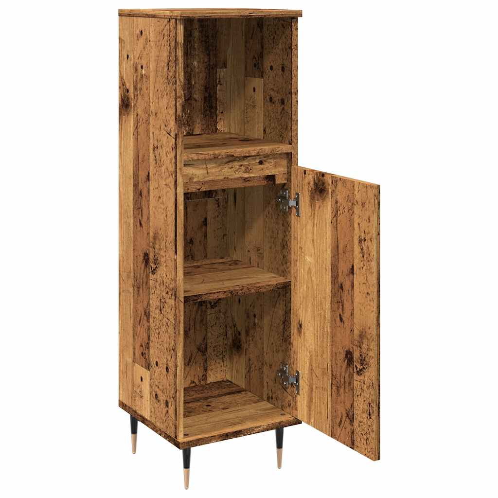 Baderomsskap Gammelt Tre 30X30X100 Cm Konstruert Tre