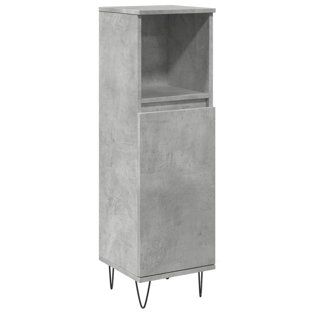 Baderomsskap Betonggrå 30X30X100 Cm Konstruert Tre