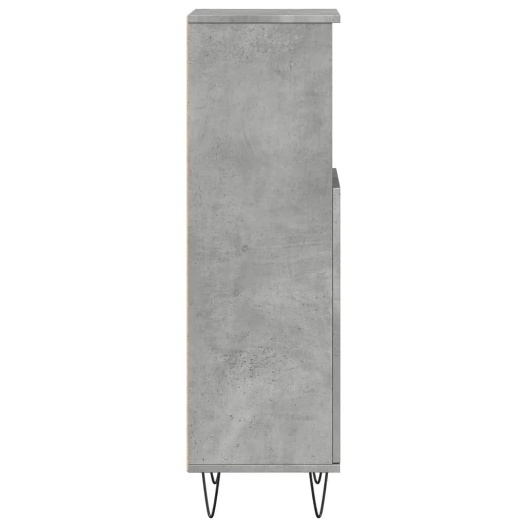 Baderomsskap Betonggrå 30X30X100 Cm Konstruert Tre