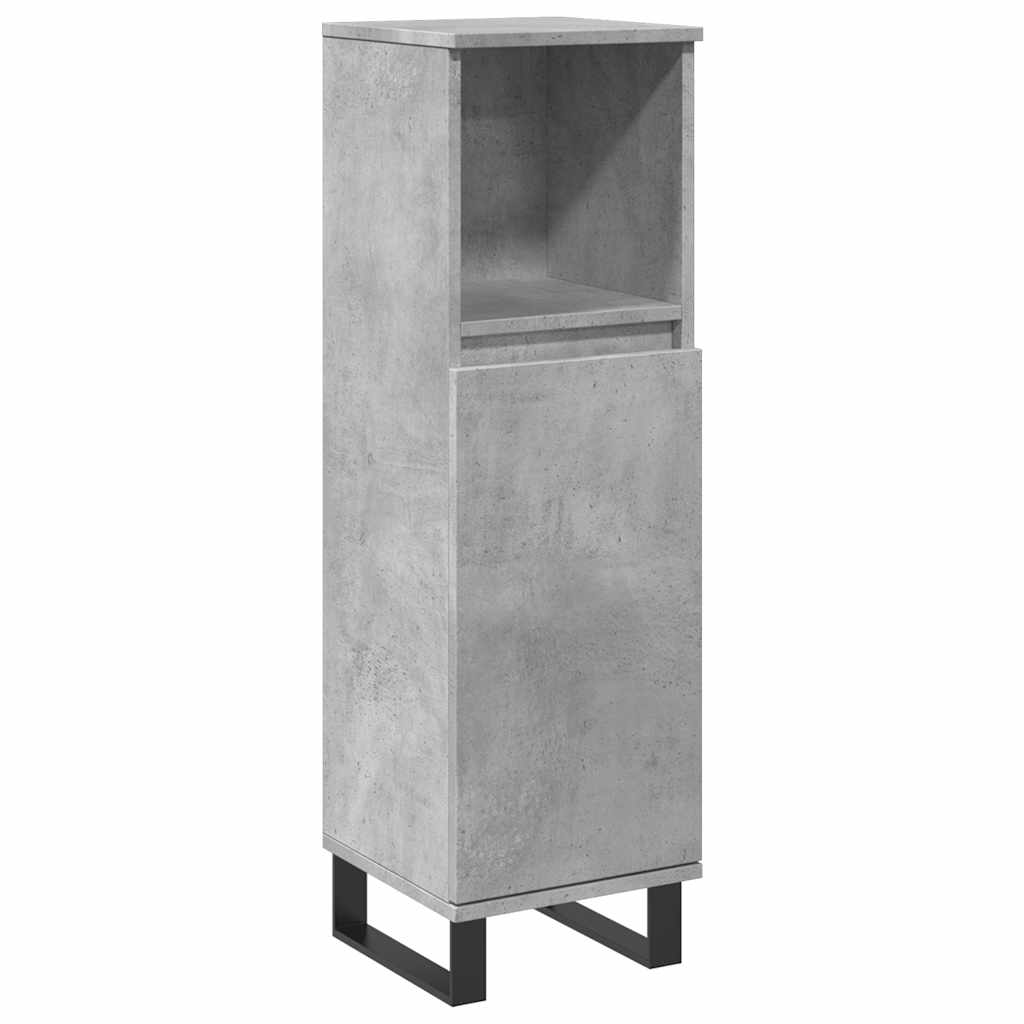 Baderomsskap Betonggrå 30X30X100 Cm Konstruert Tre