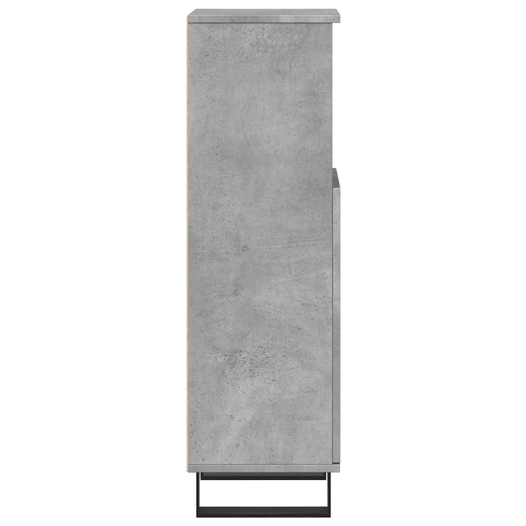 Baderomsskap Betonggrå 30X30X100 Cm Konstruert Tre