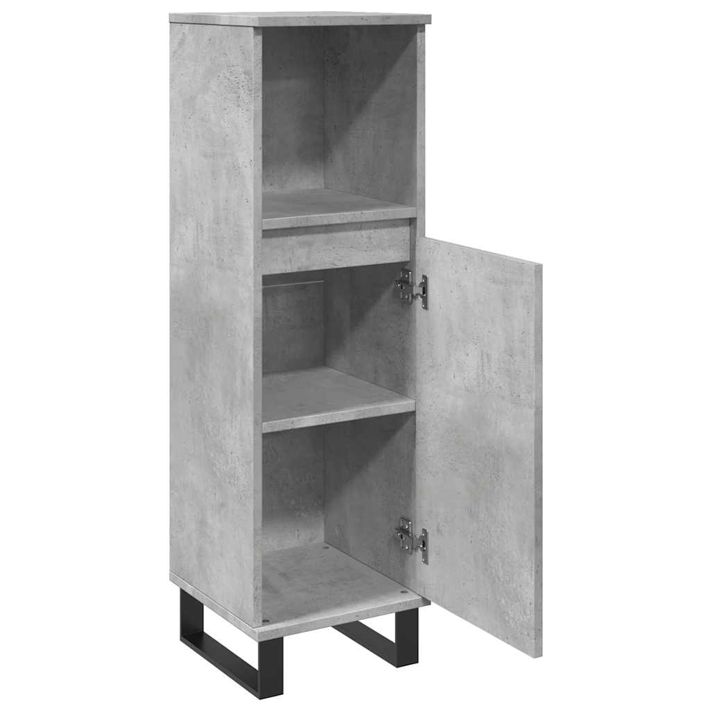 Baderomsskap Betonggrå 30X30X100 Cm Konstruert Tre