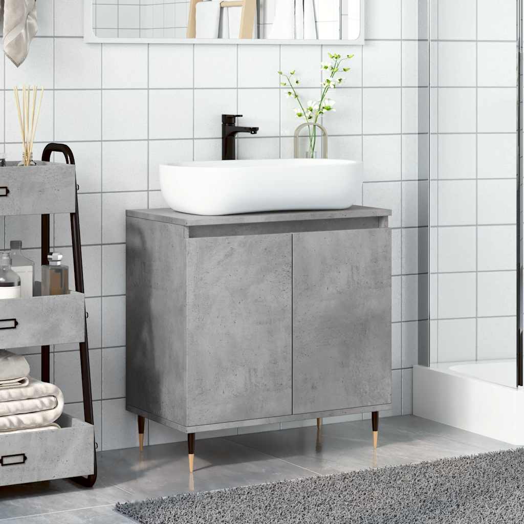 Baderomsskap Betonggrå 58X33X60 Cm Konstruert Tre