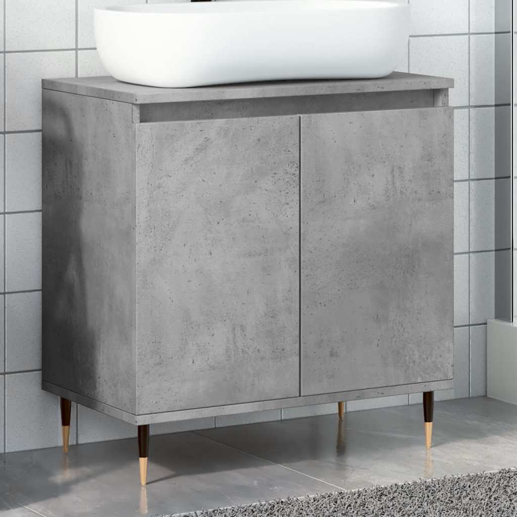 Baderomsskap Betonggrå 58X33X60 Cm Konstruert Tre
