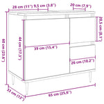 Baderomsskap Gammelt Tre 65X33X60 Cm Konstruert Tre