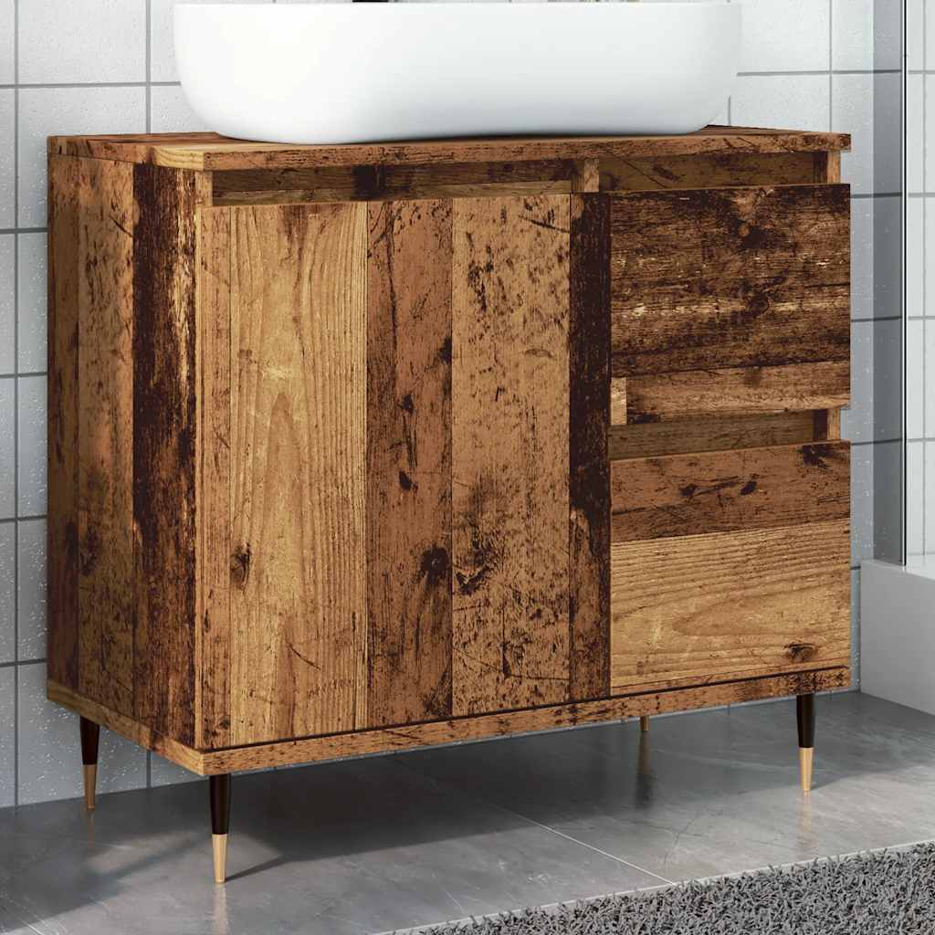 Baderomsskap Gammelt Tre 65X33X60 Cm Konstruert Tre