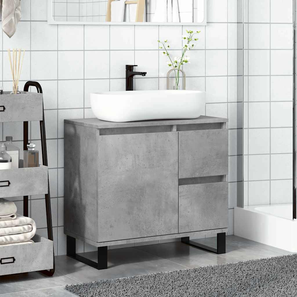 Baderomsservantskap Betonggrå 65X33X60 Cm Konstruert Tre
