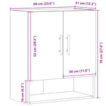 Veggskap Gammelt Tre 60X31X70 Cm Konstruert Tre