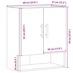 Veggskap Artisan Eik 60X31X70 Cm Konstruert Tre