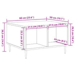 Salongbord Artisan Eik 60X50X36,5 Cm Konstruert Tre