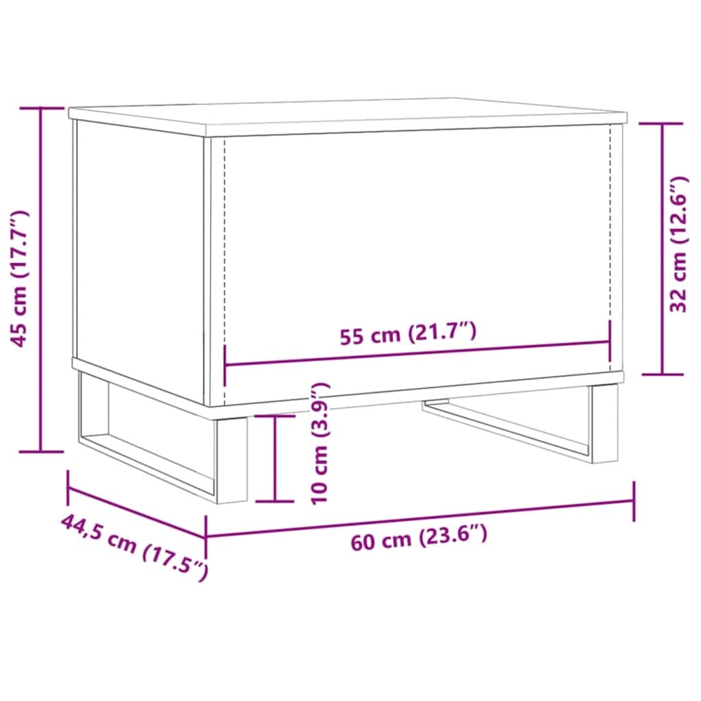 Salongbord Artisan Eik 60X44,5X45 Cm Konstruert Tre