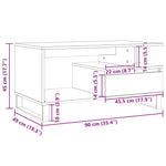 Salongbord Artisan Eik 90X49X45 Cm Konstruert Tre
