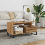 Salongbord Artisan Eik 90X49X45 Cm Konstruert Tre