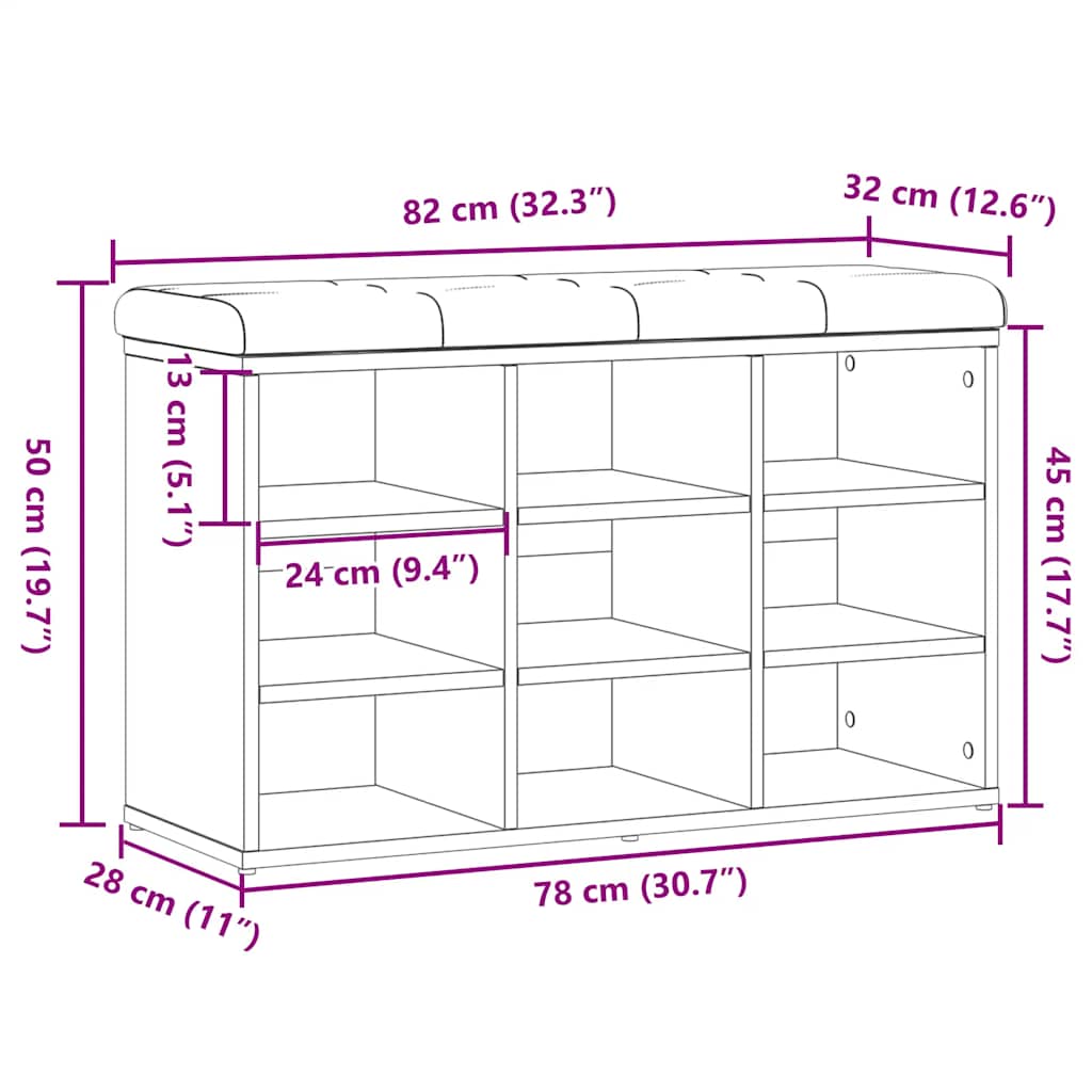 Skobenk Gammelt Tre 82X32X50 Cm Konstruert Tre