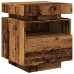 Nattbord Med Led Gammelt Tre 40X39X48,5 Cm