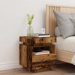 Nattbord Med Led Gammelt Tre 40X39X48,5 Cm