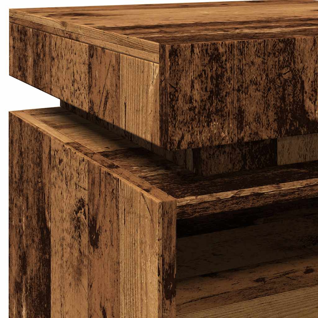 Nattbord Med Led 2 Stk Gammelt Tre 40X39X48,5 Cm