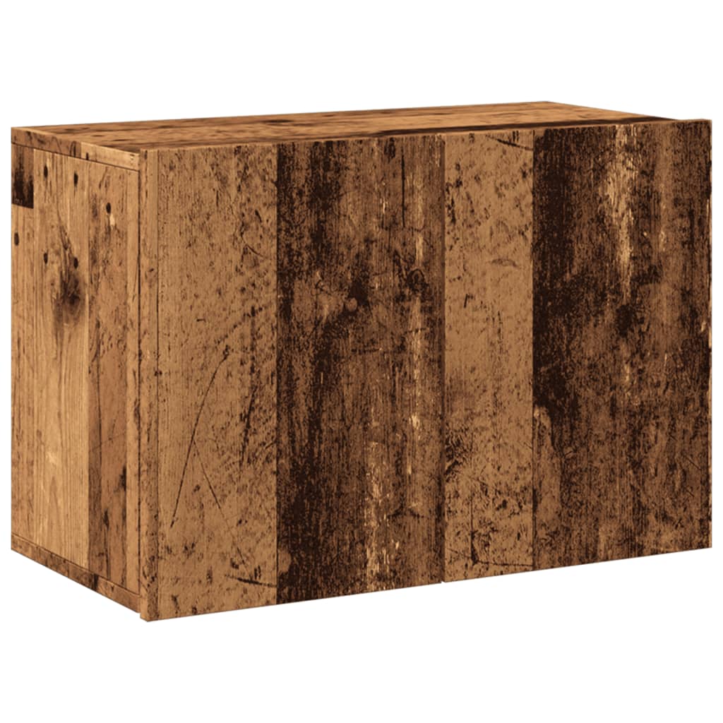 Vegghengt Tv-Benk Gammelt Tre 60X30X41 Cm