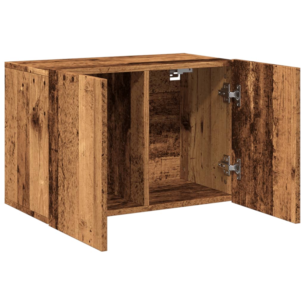 Vegghengt Tv-Benk Gammelt Tre 60X30X41 Cm
