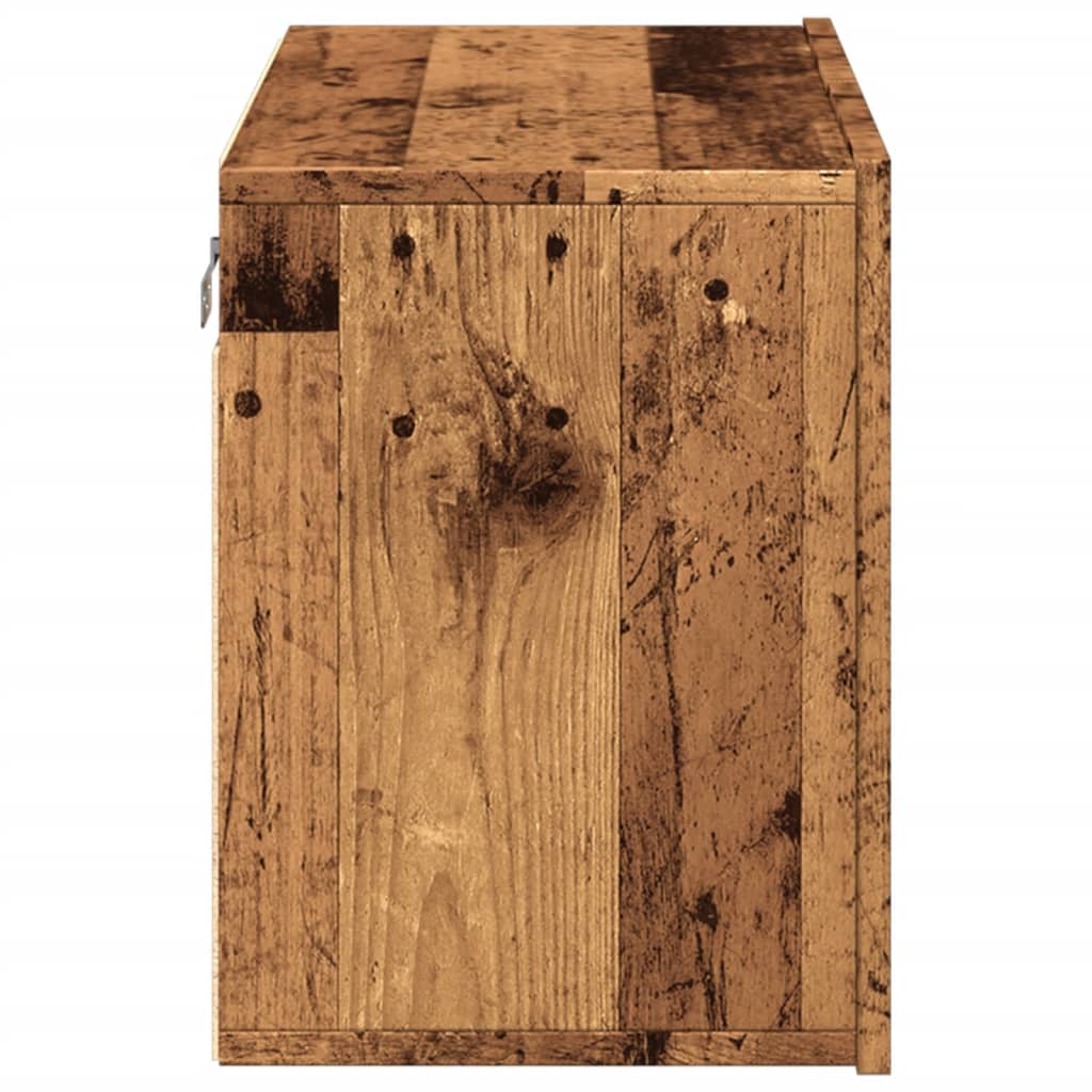 Vegghengt Tv-Benk Gammelt Tre 60X30X41 Cm